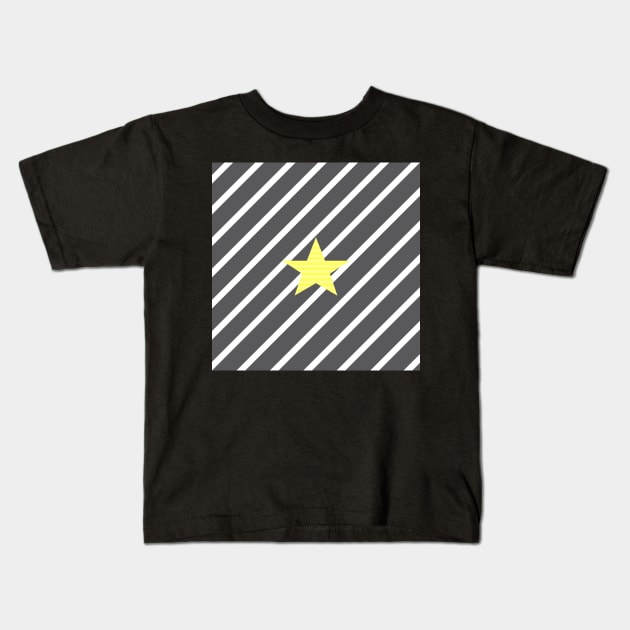 Star - Abstract geometric pattern - gray and white. Kids T-Shirt by kerens